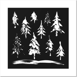 Christmas Tree in Snow Posters and Art